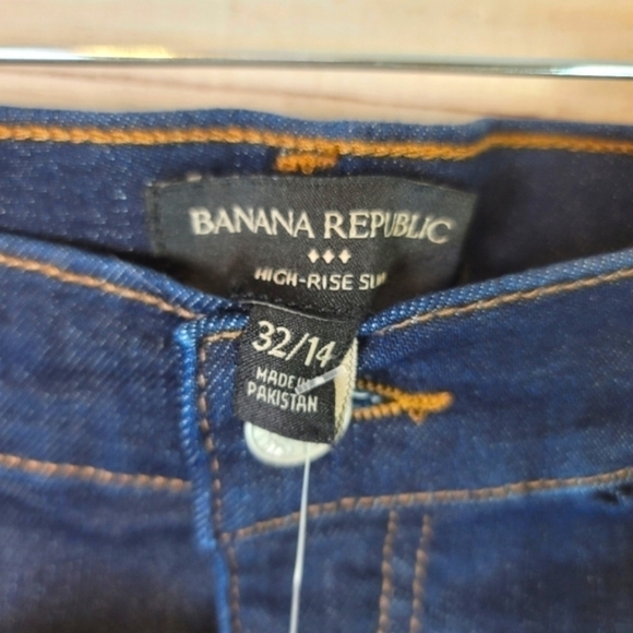 BANANA REPUBLIC VINTAGE STRETCH HIGH RISE SLIM IN NEW HOUSE HR WASH, SZ 32/14 - Picture 5 of 11